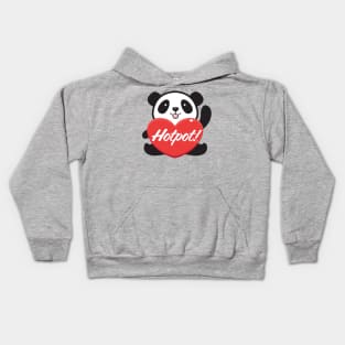 Hotpot Panda w Heart Kids Hoodie